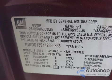 2004 Chevrolet Trailblazer Lt from USA, damaged, VIN 1GNDS13S142390865